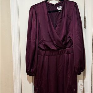 DKNY Deep Purple Long Sleeve Dress